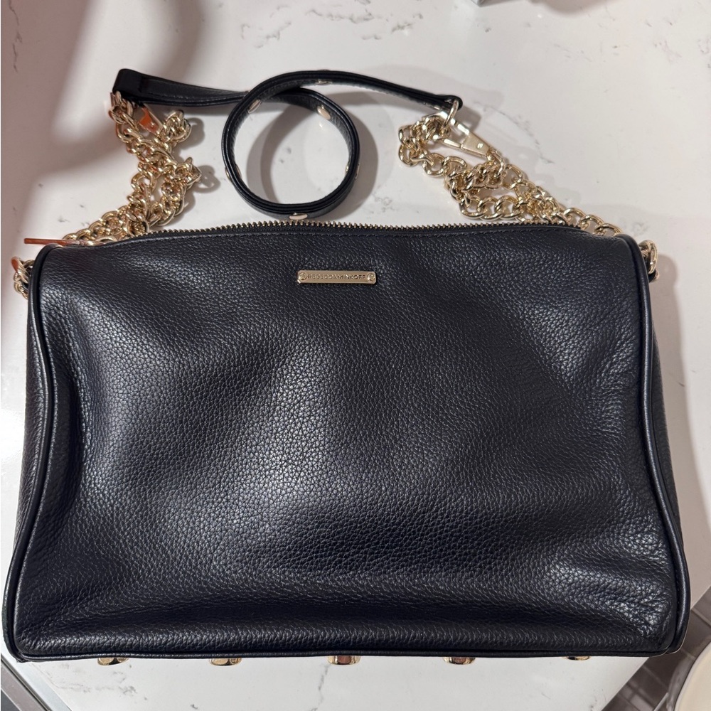 Rebecca Minkoff women black leather shoulder bag